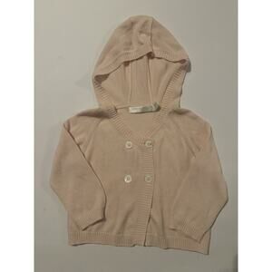Lotus Springs Baby Hooded Cardigan Cashmere Blend Pink 6-9M